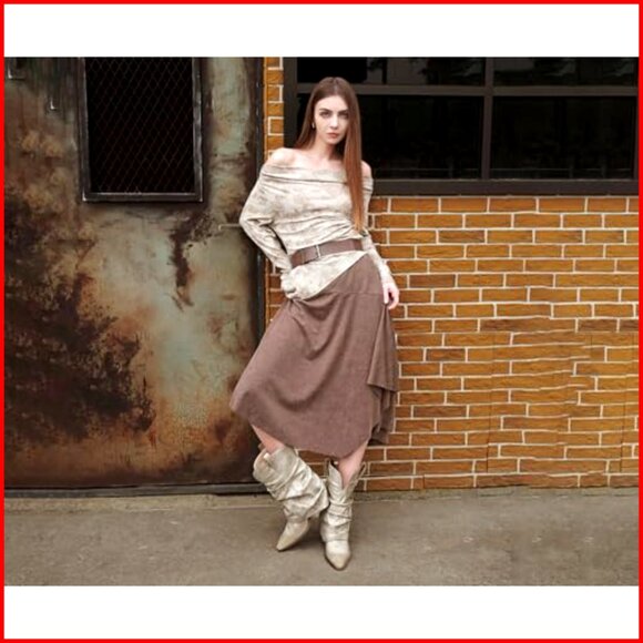 Wide Calf Cowboy Boots Women Chunky Heel Mid Calf Western Boots - Picture 3 of 7